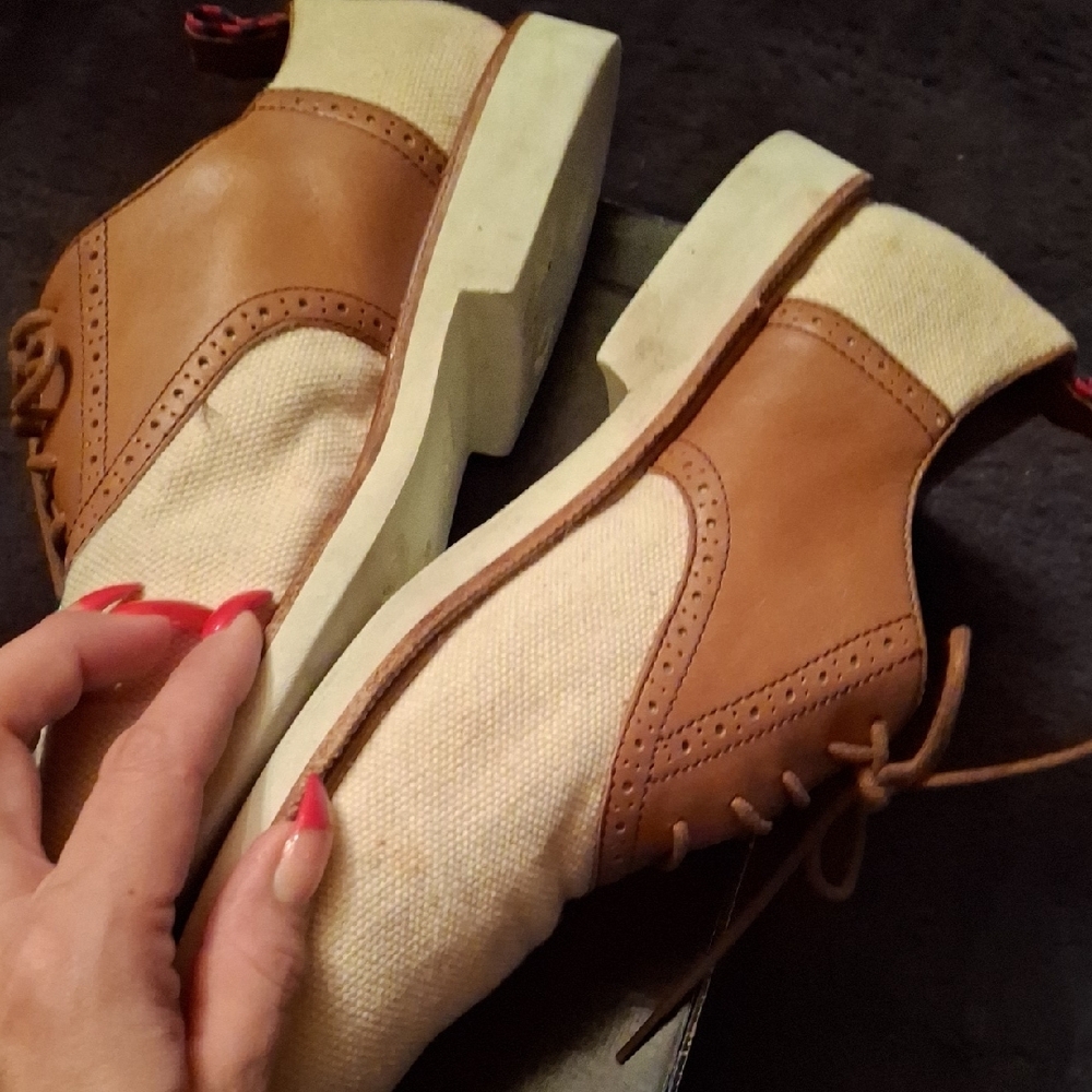 Polo by Ralph Lauren Brown and Cream Oxfords box included
